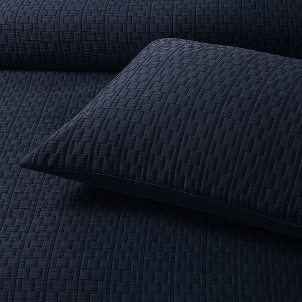 Bianca Burleigh Jacquard Quilt Doona Duvet Cover Ink King