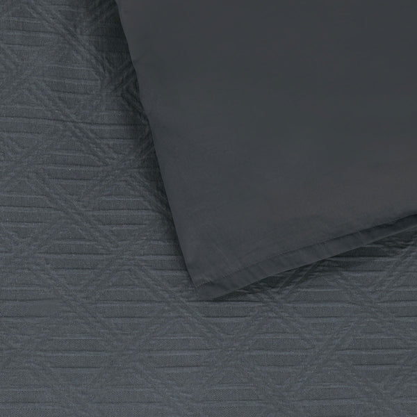 Bianca Hallston Diamond Cotton Quilt Doona Duvet Cover Charcoal Grey King