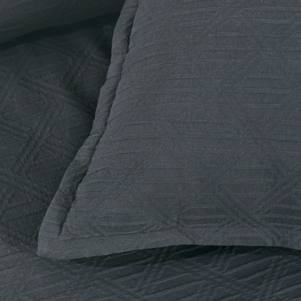 Bianca Hallston Diamond Cotton Quilt Doona Duvet Cover Charcoal Grey Super King