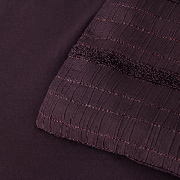 Bianca Malua Jacquard Striped Quilt Doona Duvet Cover Grape King