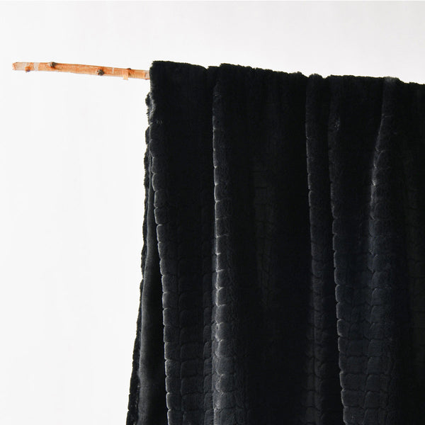 Bianca Tambar Faux Fur Throw Rug Blanket 130 x 170cm Black