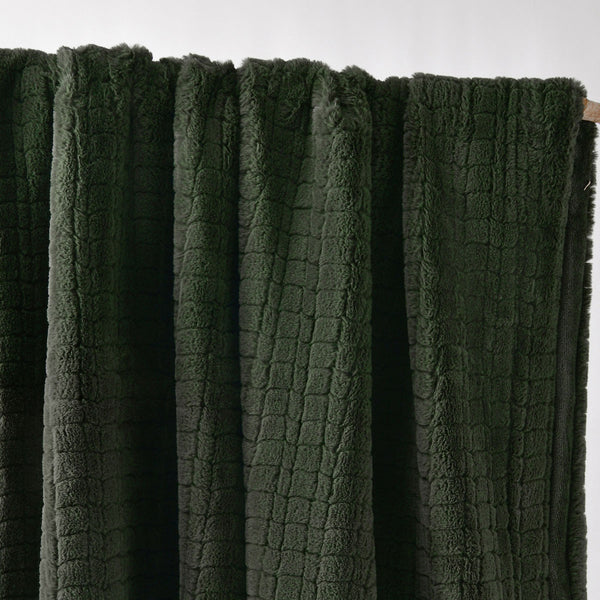 Bianca Tambar Faux Fur Throw Rug Blanket 130 x 170cm Forest Green