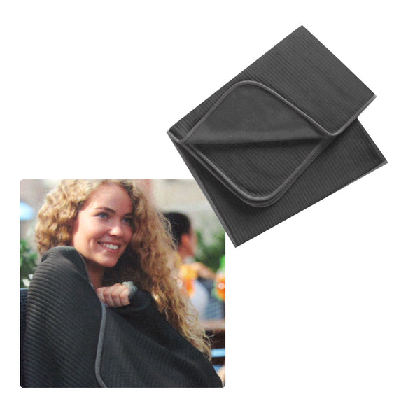 250GSM Ribbed Polar Fleece Blanket Throw Rug Charcoal 100 x 150cm