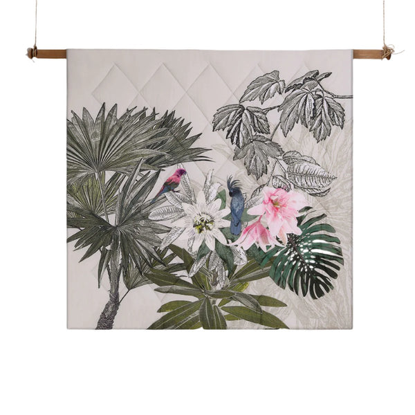 Accessorize 3 Pce Curiosity Palms Green Comforter Bedspread Coverlet Set Queen