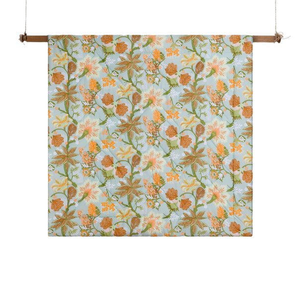 Accessorize Kienze 3 Piece Floral Orange Comforter Bedspread Coverlet Set Queen