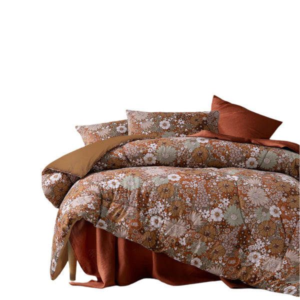 Accessorize Rainbow Garden Cotton Bedspread Comforter Coverlet Brown King