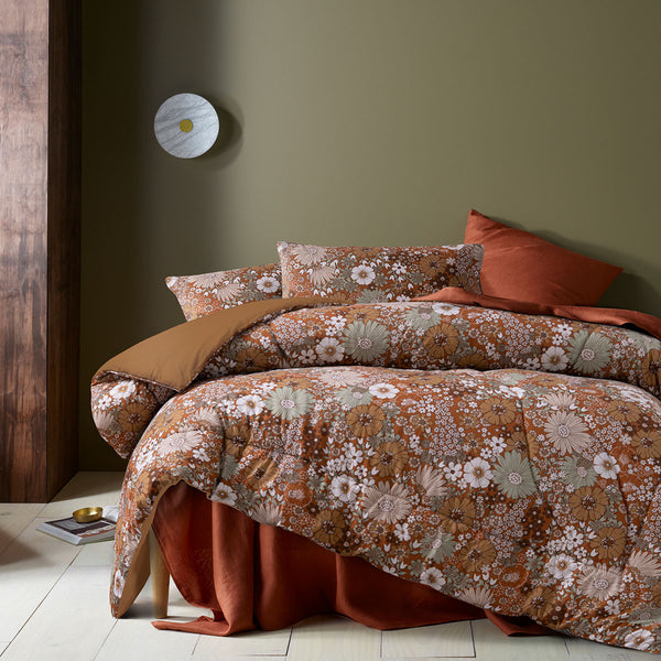 Accessorize Rainbow Garden Cotton Bedspread Comforter Coverlet Brown Queen