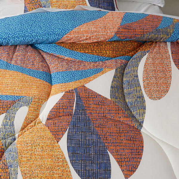 Accessorize Sorrel 3 Piece Foliage Bedspread Comforter Coverlet White Queen