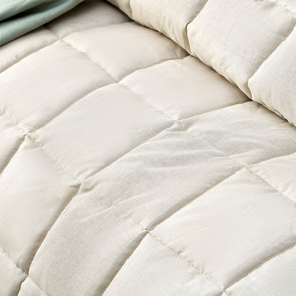 Vintage Design Homewares Linen Bedspread Comoforter Coverlet Natural Queen