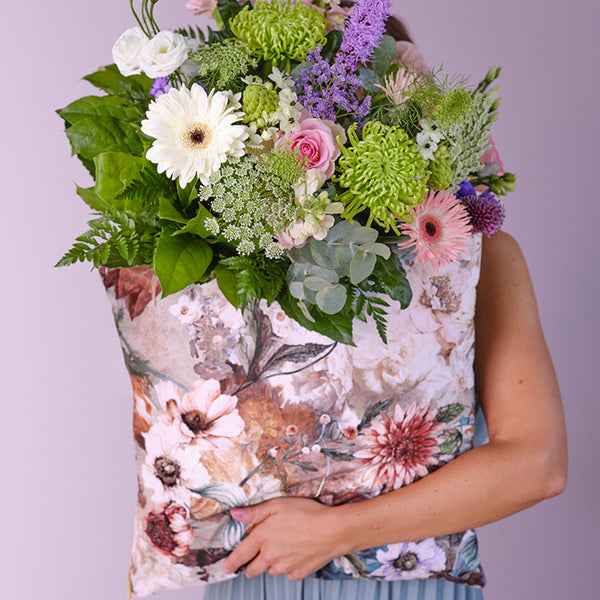 KAAT Amsterdam Anea Pastel Floral Square Filled Cushion 43cm