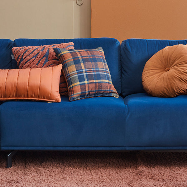 KAAT Amsterdam Arda Checked Tartan Chequered Square Filled Cushion 43cm