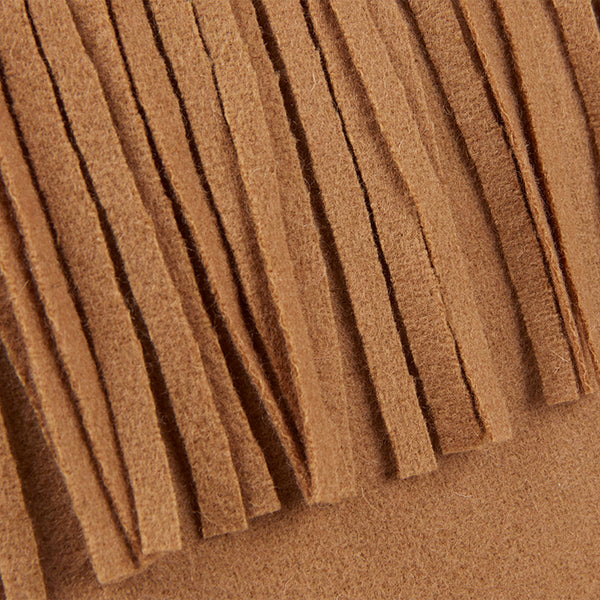 KAAT Amsterdam Frey Fringed Brown Square Filled Cushion 40cm