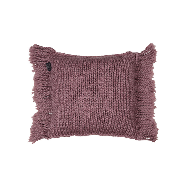 KAAT Amsterdam Jonine Knitted Fringe Lilac Square Filled Cushion 45cm