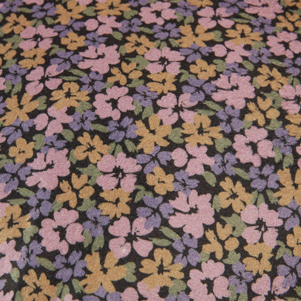 KAAT Amsterdam Liya Floral Striped Pink Lilac Velvet Square Filled Cushion 43cm