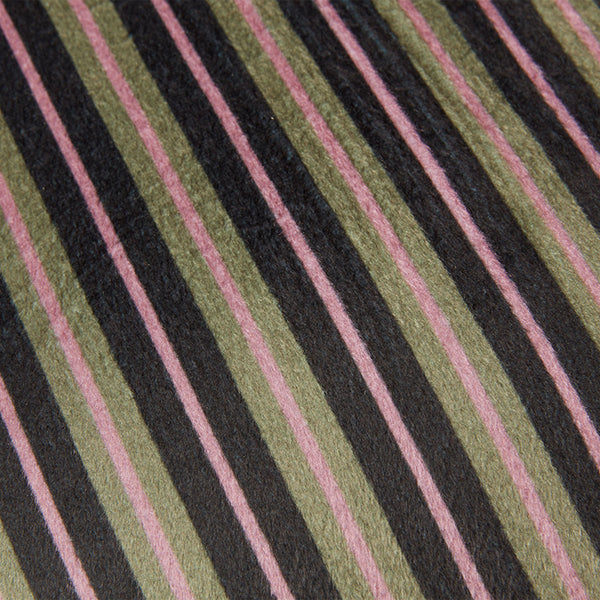 KAAT Amsterdam Liya Floral Striped Pink Lilac Velvet Square Filled Cushion 43cm