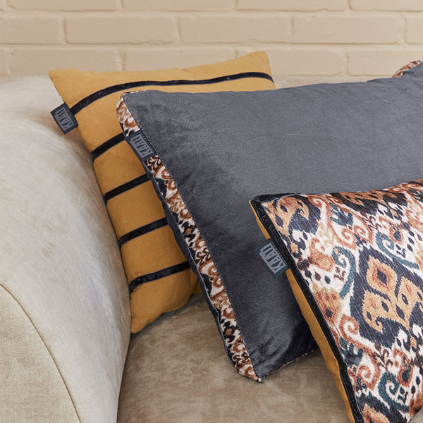 KAAT Amsterdam Myron Brown Striped Square Filled Cushion 40cm