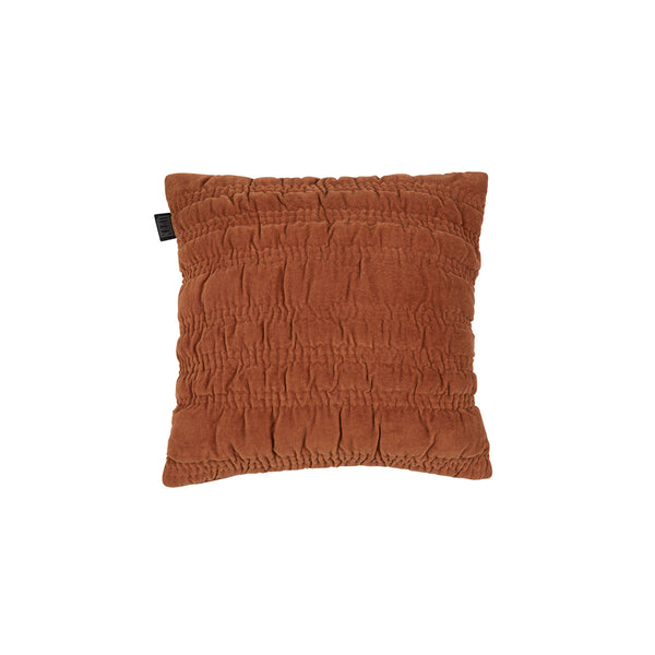 KAAT Amsterdam Quilta Velvet Quilted Terra Brown Square Filled Cushion 43cm