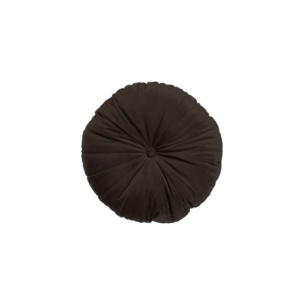 KAAT Amsterdam Mandarin Velvet Brown Round Filled Cushion 40cm