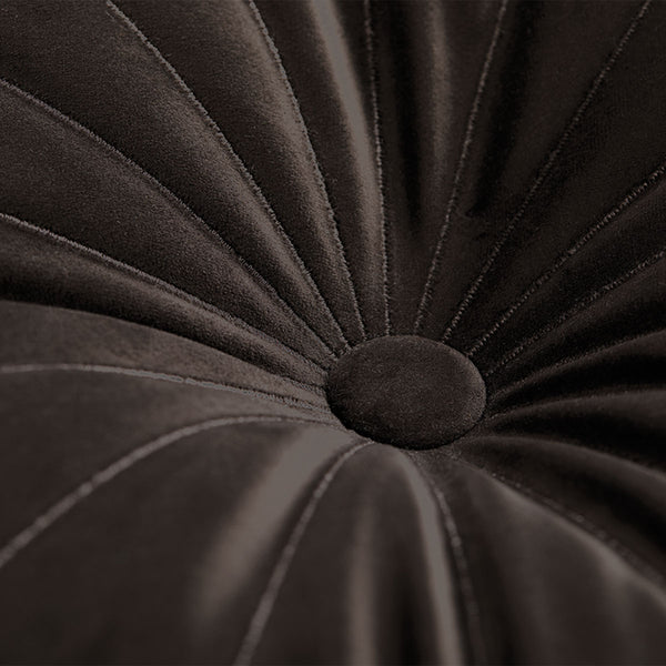 KAAT Amsterdam Mandarin Velvet Brown Round Filled Cushion 40cm