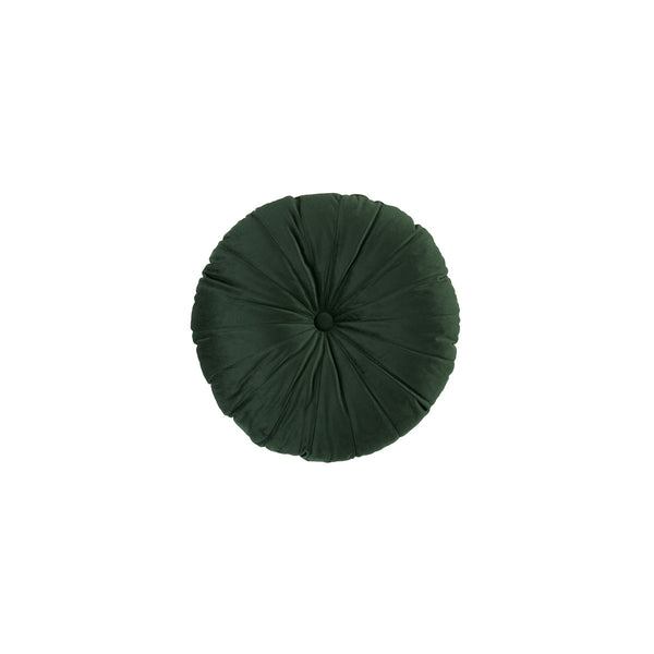 KAAT Amsterdam Mandarin Velvet Dark Green Round Filled Cushion 40cm