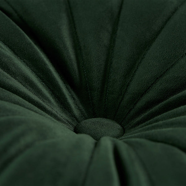 KAAT Amsterdam Mandarin Velvet Dark Green Round Filled Cushion 40cm