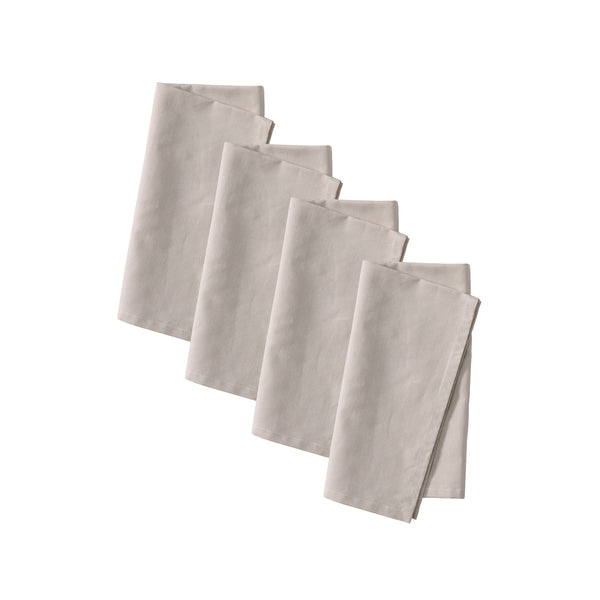 Vintage Design Homewares Set of 4 Linen Cotton Square Napkins Natural 50cm