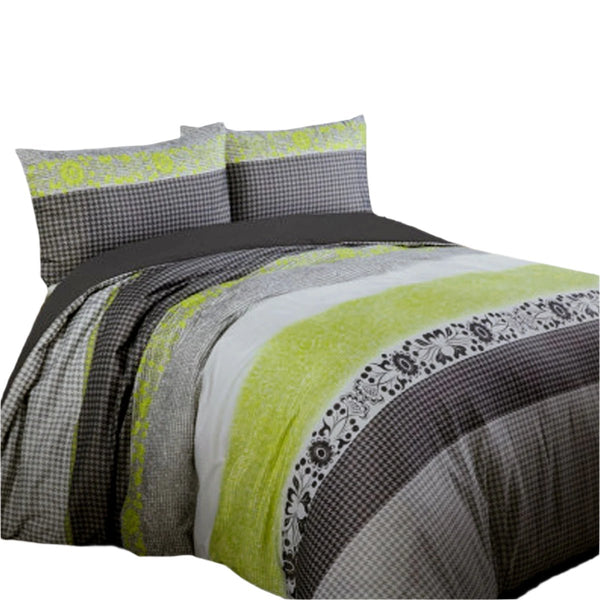 The Big Sleep Ali Basketweave Floral Quilt Doona Duvet Cover Neon Queen