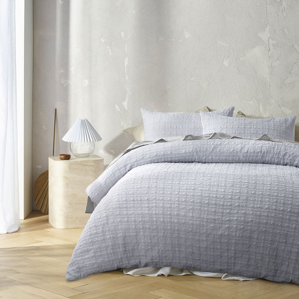 Accessorize Augusta Ruched Quilt Doona Duvet Cover Grey King