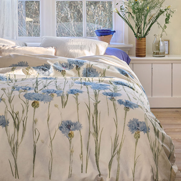 Bedding House Cornflower Cotton Percale Quilt Doona Duvet Cover Sand Queen