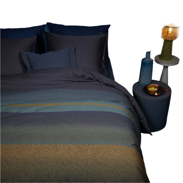 Bedding House Lenny Cotton Satin Quilt Doona Duvet Cover Blue King