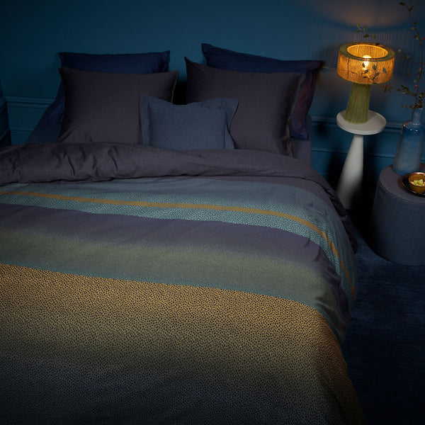 Bedding House Lenny Cotton Satin Quilt Doona Duvet Cover Blue Queen