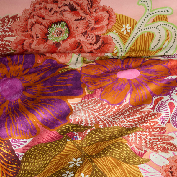 Oilily Livia Floral Cotton Satin Quilt Doona Duvet Cover Pink King