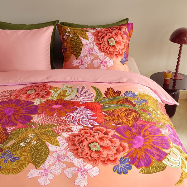 Oilily Livia Floral Cotton Satin Quilt Doona Duvet Cover Pink Queen