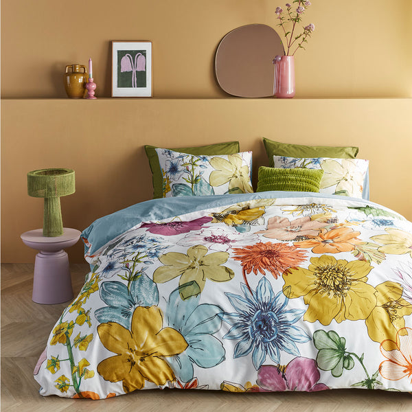 Bedding House Lotti Floral Cotton Quilt Doona Duvet Cover Set Queen