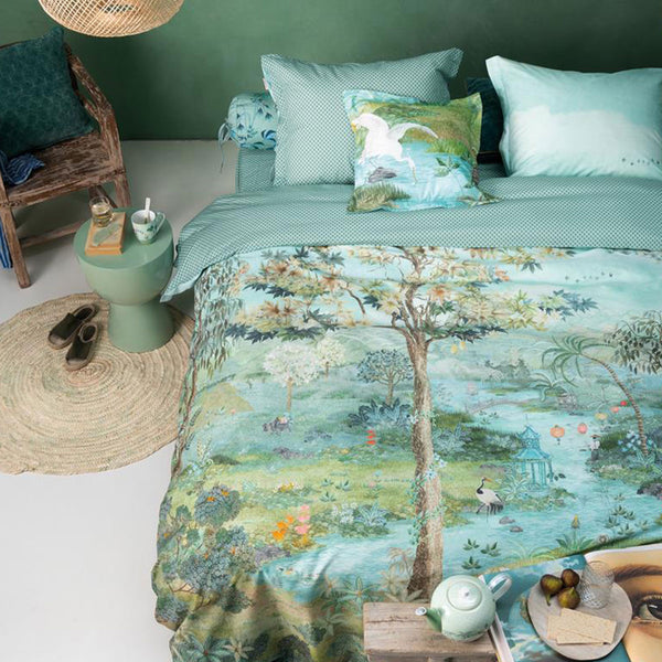 PIP Studio Pip Paradise River Mountains Quilt Doona Duvet Cover Green King