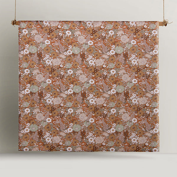 Accessorize Rainbow Garden Washed Cotton Quilt Doona Duvet Cover Brown Double