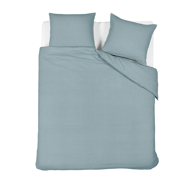 Bedding House Summer Seersucker Quilt Doona Duvet Cover Blue Grey Queen