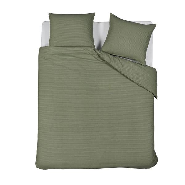 Bedding House Summer Seersucker Cotton Quilt Doona Duvet Cover Green Queen