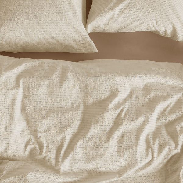 Bedding House Summer Seersucker Cotton Quilt Doona Duvet Cover Sand King