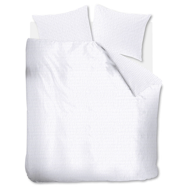 Bedding House Summer Seersucker Cotton Quilt Doona Duvet Cover White Queen