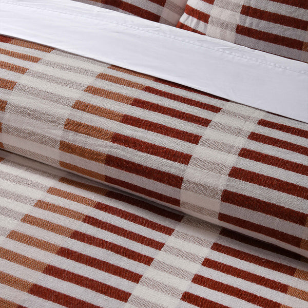 Vintage Design Homewares Tempo Stripe Jacquard Quilt Doona Duvet Red Queen