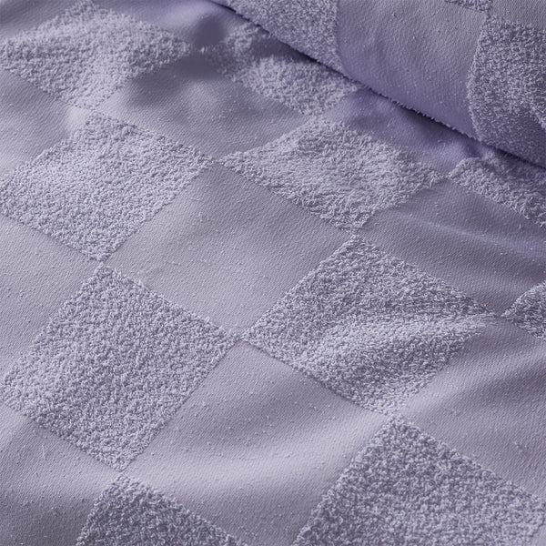 Accessorize Tipo Checked Chenille Quilt Doona Duvet Cover Set Lilac Single
