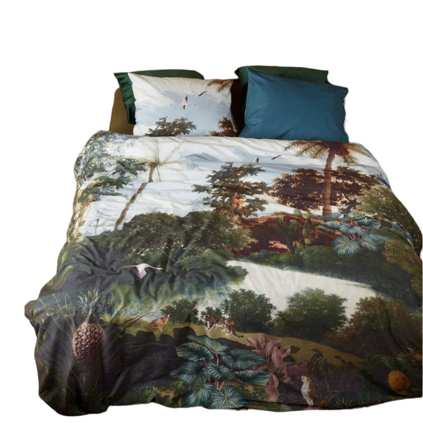 Bedding House Voyage Jungle Animal Cotton Quilt Doona Duvet Cover Green Queen