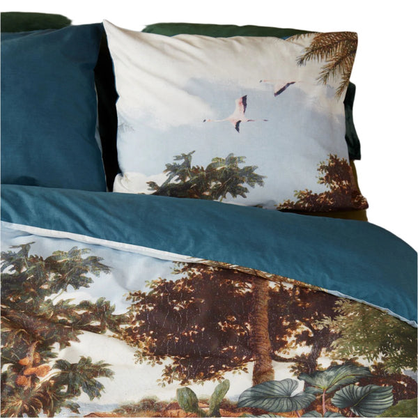 Bedding House Voyage Jungle Animal Cotton Quilt Doona Duvet Cover Green Queen