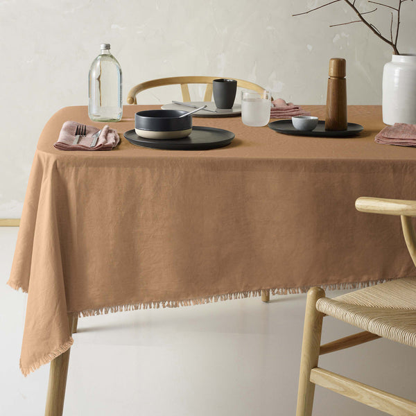 Vintage Design Homewares Gypsy Terracotta Linen Cotton Tablecloth 150 x 230cm