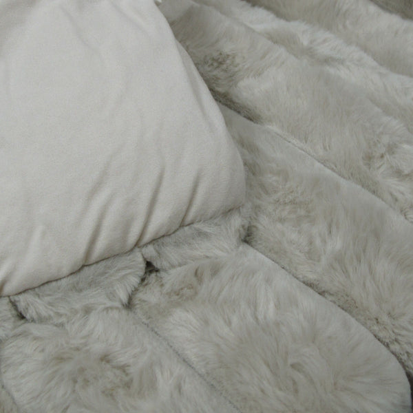 Jane Barrington Arna Channel Faux Rabbit Fur Comforter Bedspread Coverlet King