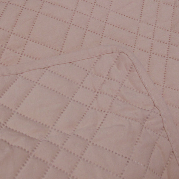 Jane Barrington Morris Quilted Reversible Coverlet Comforter Bedspread Pink King