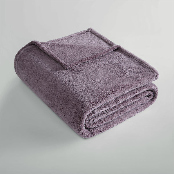 Ardor 260gsm Ultra Soft Teddy Fleece Blanket Throw Rug Queen Mauve Purple