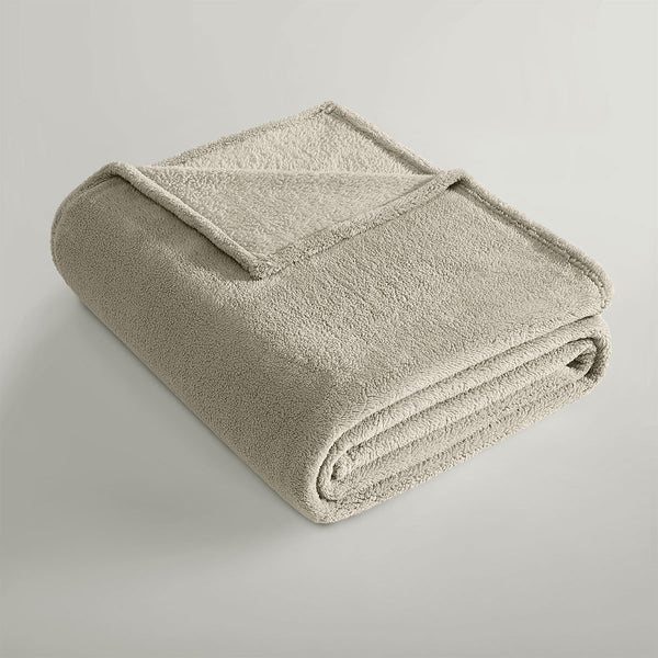 Ardor 260gsm Ultra Soft Teddy Fleece Blanket Throw Rug Queen Natural