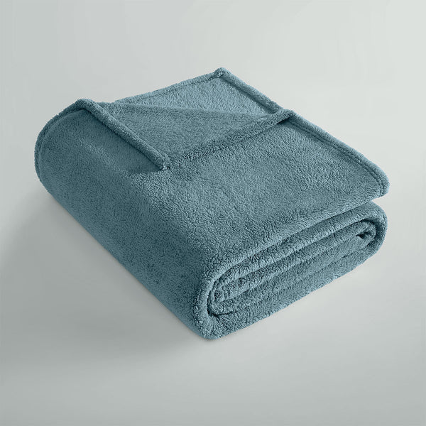 Ardor 260gsm Ultra Soft Teddy Fleece Blanket Throw Rug Queen Sea Mist